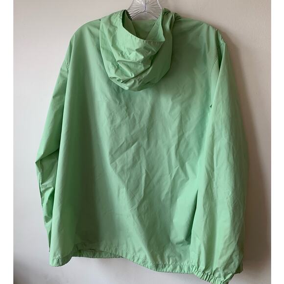 Size XL Women’s L.L. Bean Windbreaker Jacket Chartreuse Green w/ Hood 1990s - Picture 8 of 11